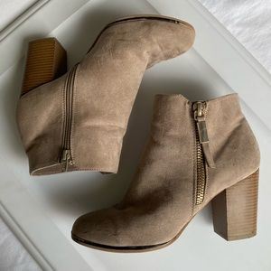 Tan Heeled Booties